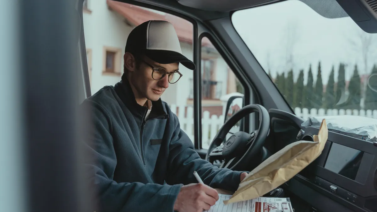 How content writing services work from brief to delivery — Person writing on Top of a Box